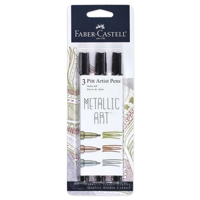 Faber Castell PITT Artist Pens Black 4pk