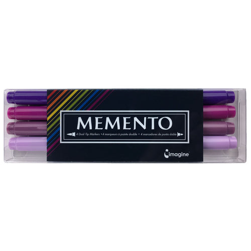 Tsukineko Memento Dual Tip Markers, Juicy Purples Set Clear and