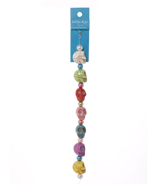 Hildie & Jo - Turquoise Stone Skull Bead Strand