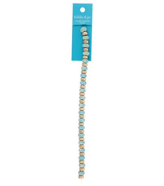 Hildie & Jo - Turquoise Stone & Metal Bead Strand