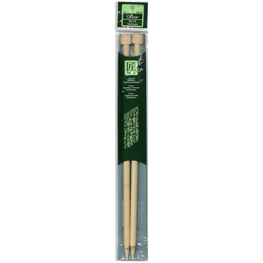 Clover - Bamboo Knitting Needles Single Pointed 14 inch/36 cm (3012)