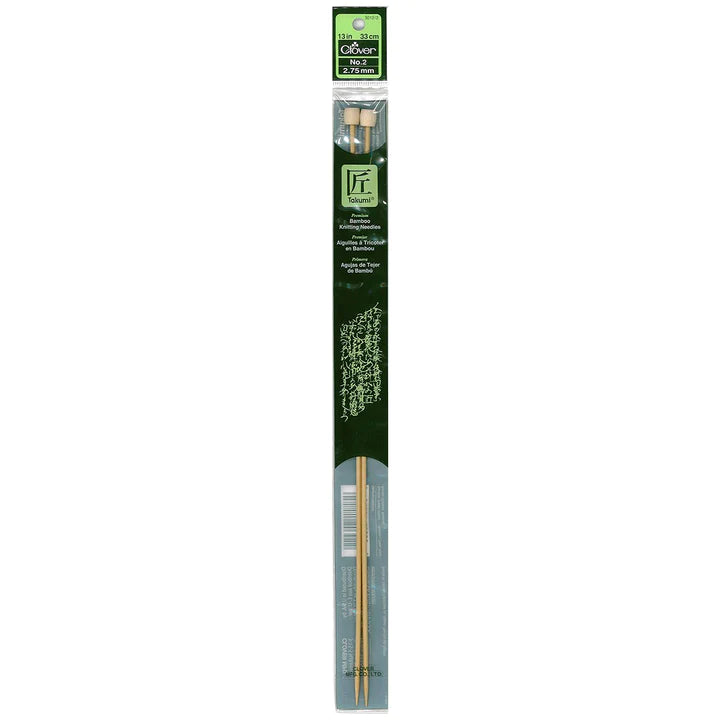 Clover - Bamboo Knitting Needles Single Pointed 13 inch/33 cm (3012)