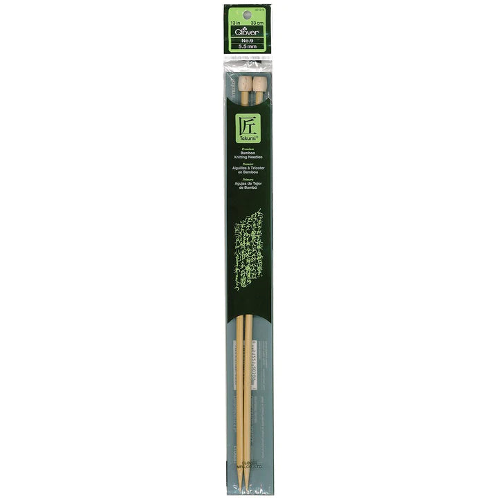 Clover - Bamboo Knitting Needles Single Pointed 13 inch/33 cm (3012)