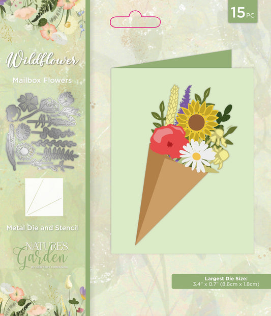 Crafter's Companion - Nature's Garden - Wildflower Collection - Mailbox Flowers Metal Die and Stencil