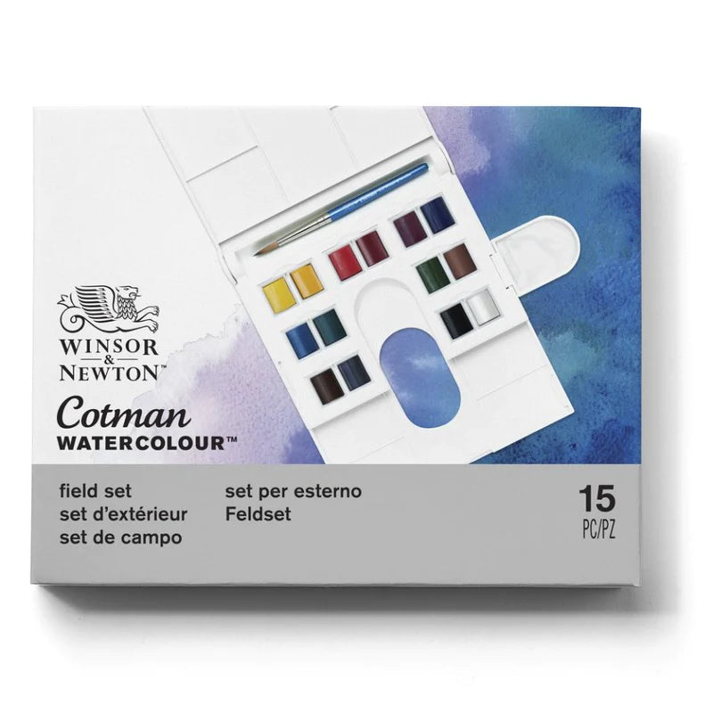 Winsor & Newton - Cotman Field Set Watercolour - 15 pc