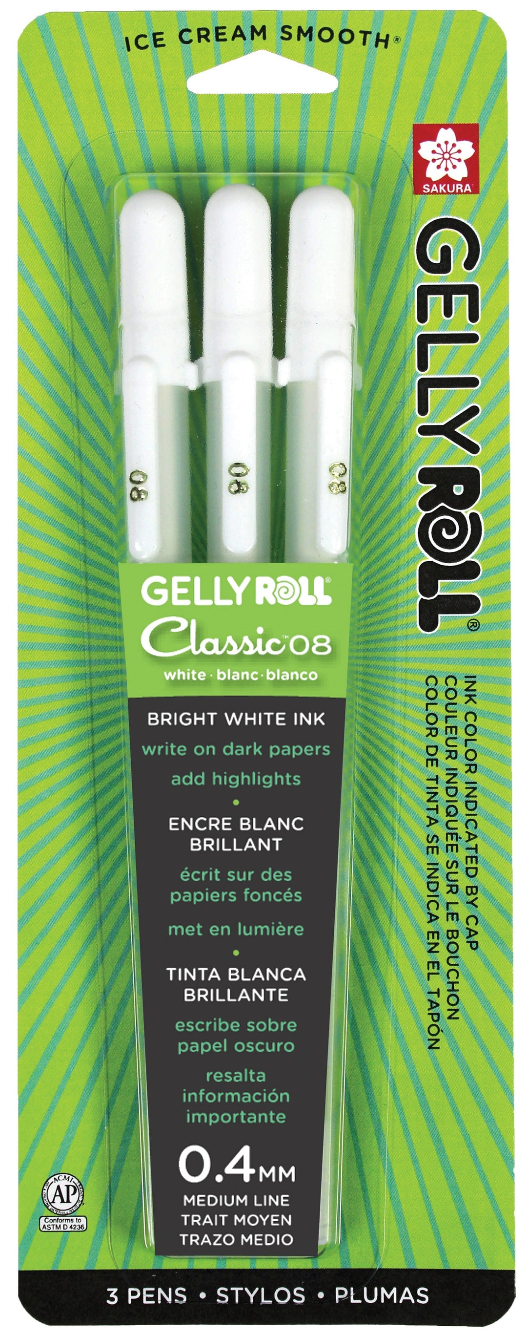 Sakura - Gellyroll - mClassic Bright White Ink - 3 pens