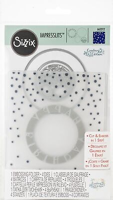 Sizzix - Impresslits - Courtney Chilson - Happy Birthday Embossing Folder and Dies