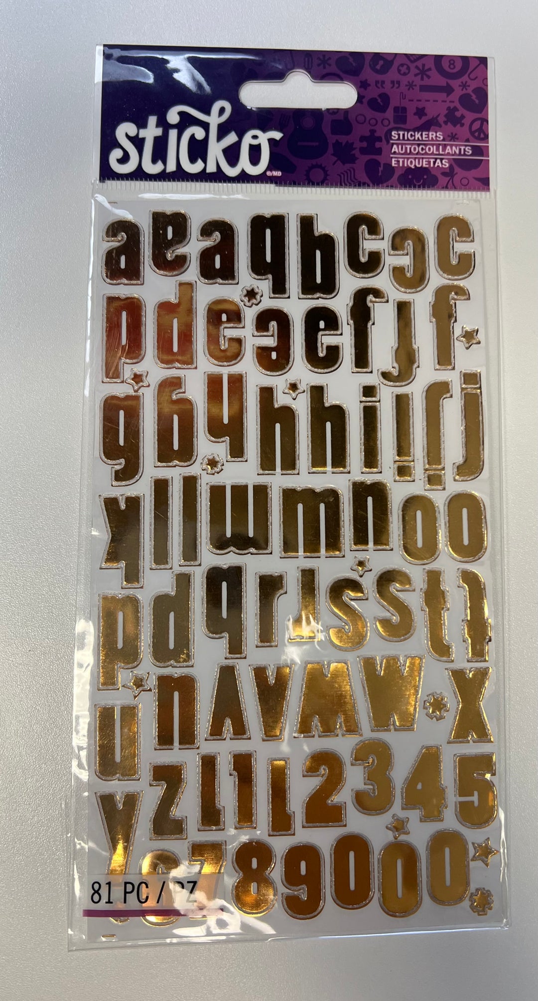 Sticko - Gold Alphabet Small