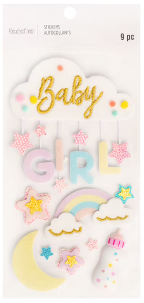 Recollections - Baby Girl Cloud Dimensional Stickers