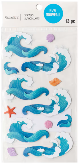 Recollections - Waves and Shells Dimensional Stickers