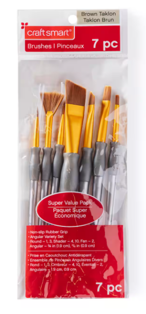 Craft Smart - Brown Taklon Super Value Pack - 7 pc