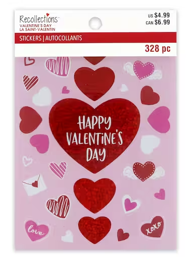 Recollections - Happy Valentine's Day Flat Stickers - 328 pc