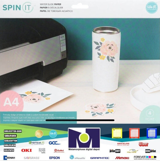 Spin It - Waterslide Paper A4 - Transparent