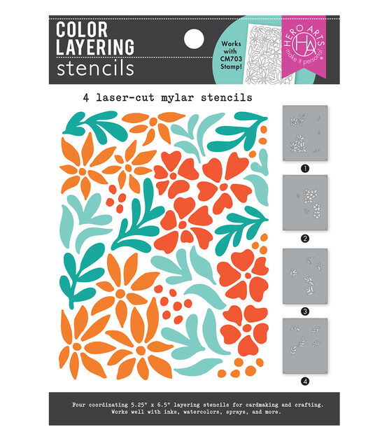 Hero Arts - Color Layering Day Flowers Stencils