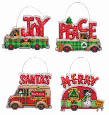 Dimensions - Holiday Truck Ornaments Cross Stitch Kit