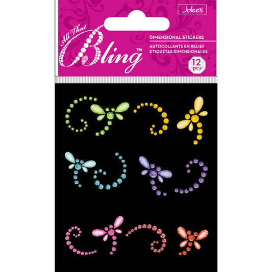 Jolee's Boutique - All That Bling - Dragonflies Dimensional Stickers