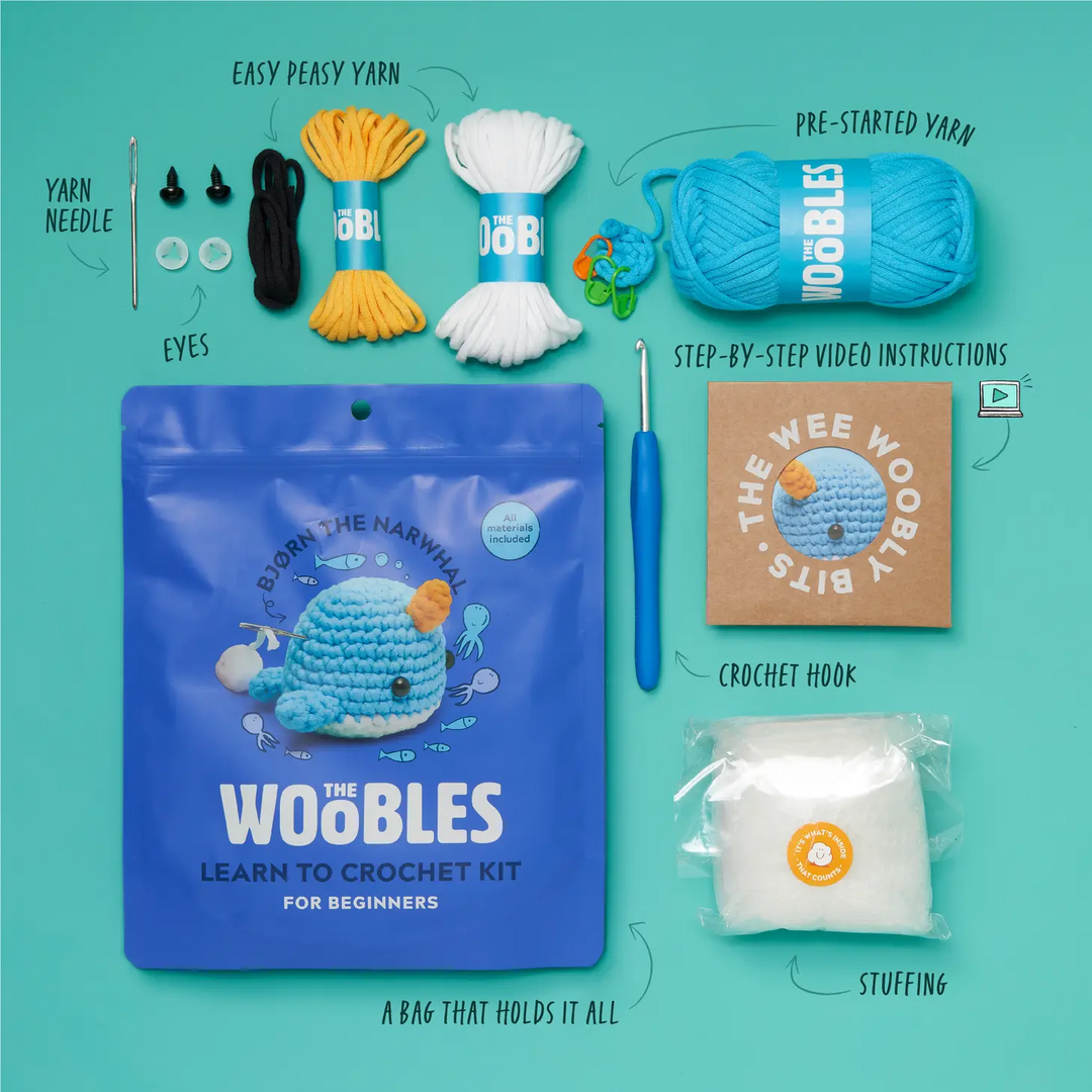 The Woobles - Bjorn the Narwhal Beginner Crochet Kit