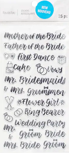 Recollections - Bridal Party Stickers