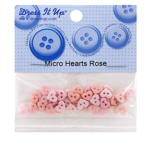 Dress It Up - Micro Mini Hearts Rose Buttons