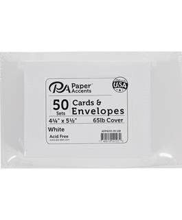 Paper Accents - Cards & Envelopes 4.25" x 5.5" White 50pc