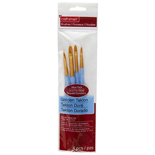 Craft Smart - Golden Taklon Filbert Brush Set