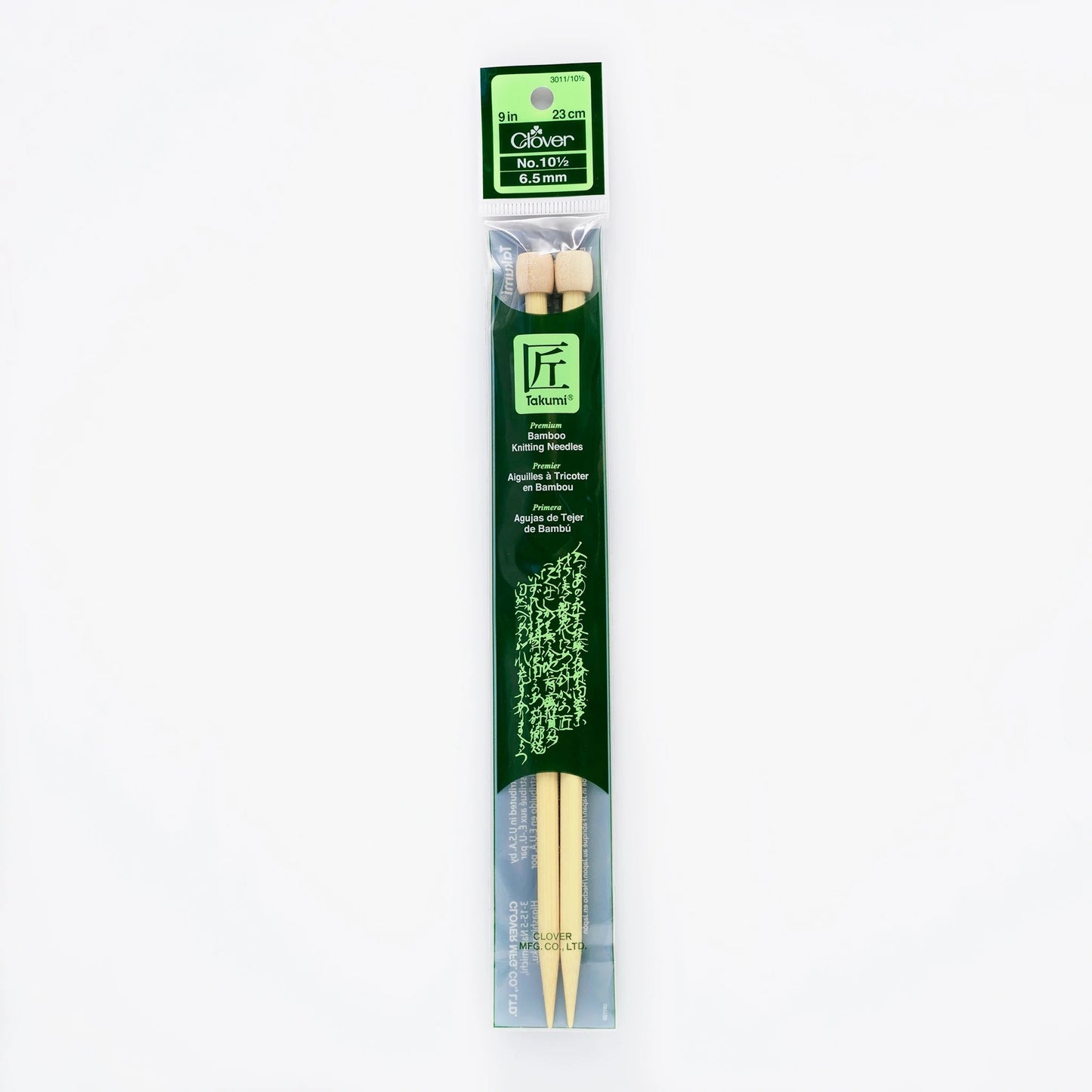 Clover - Bamboo Knitting Needles Single Pointed 9 inch/23 cm (3011)