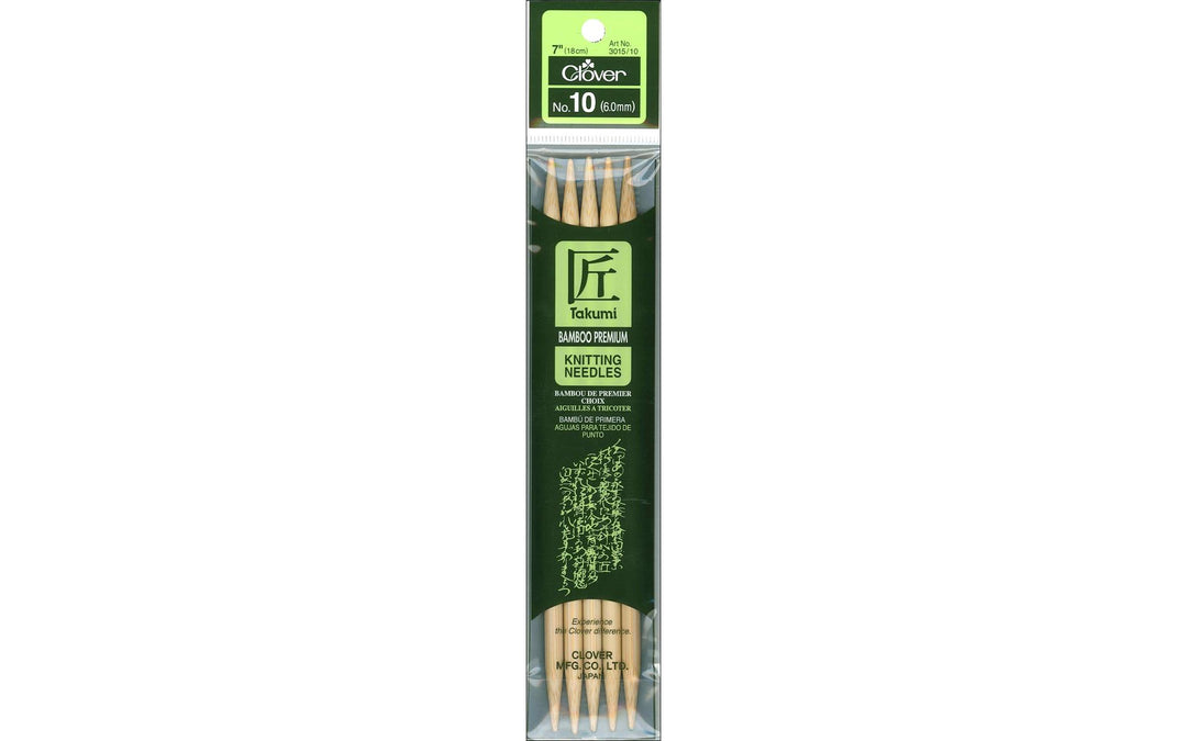 Clover - Takumi Bamboo Double Pointed Knitting Needles 7 inch/18 cm