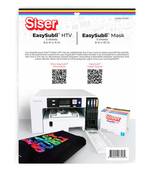 Siser - EasySubli HTV and Easy Subli Mask - 5 Sheets Each