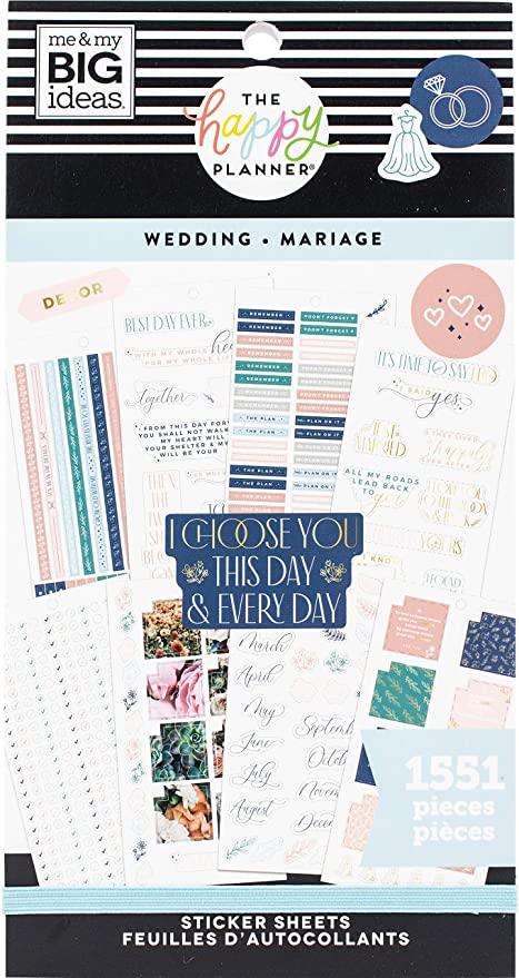 The Happy Planner - Wedding Sticker Sheets - 1551 pcs