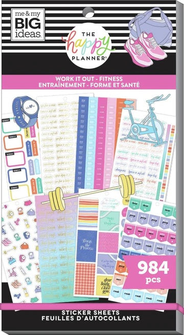 The Happy Planner - Work it Out Sticker Sheets - 984 pcs