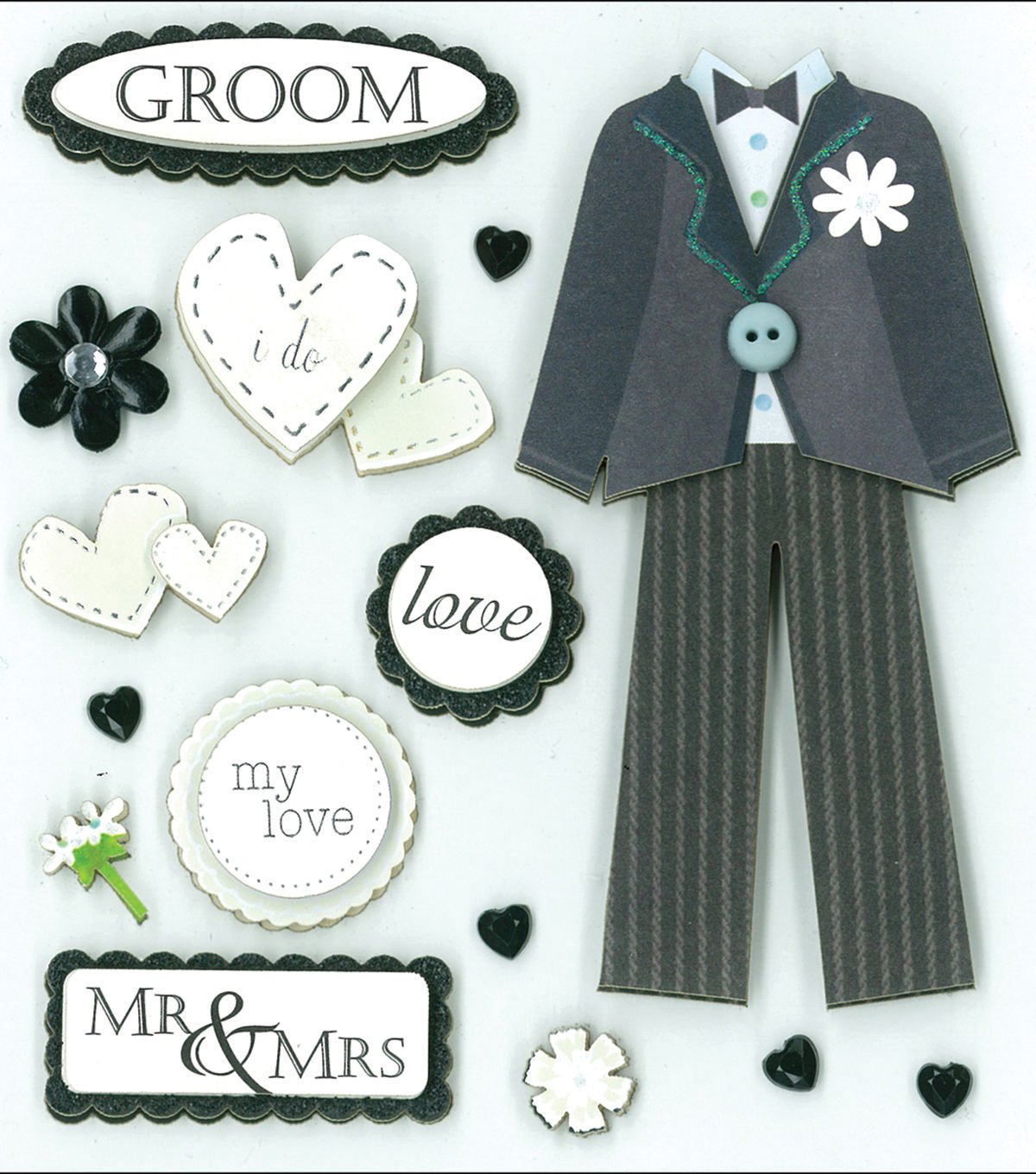 K & Company - Handsome Groom Dimensional Stickers