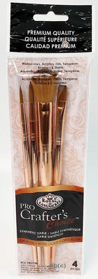 Royal and Langnickel - Pro Crafter's Choice Rose Gold Mop, Shader, and Round Paint Brush Set