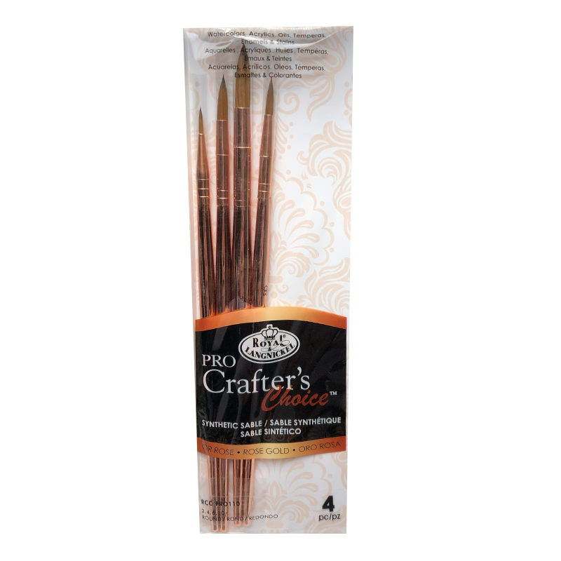 Royal and Langnickel - Pro Crafter's Choice Rose Gold Paint Brushes - 4 pc