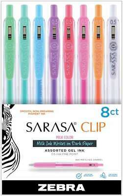 Zebra - Sarasa Clip Gel Pen - Milk - 0.5mm Fine Point - 8 pc