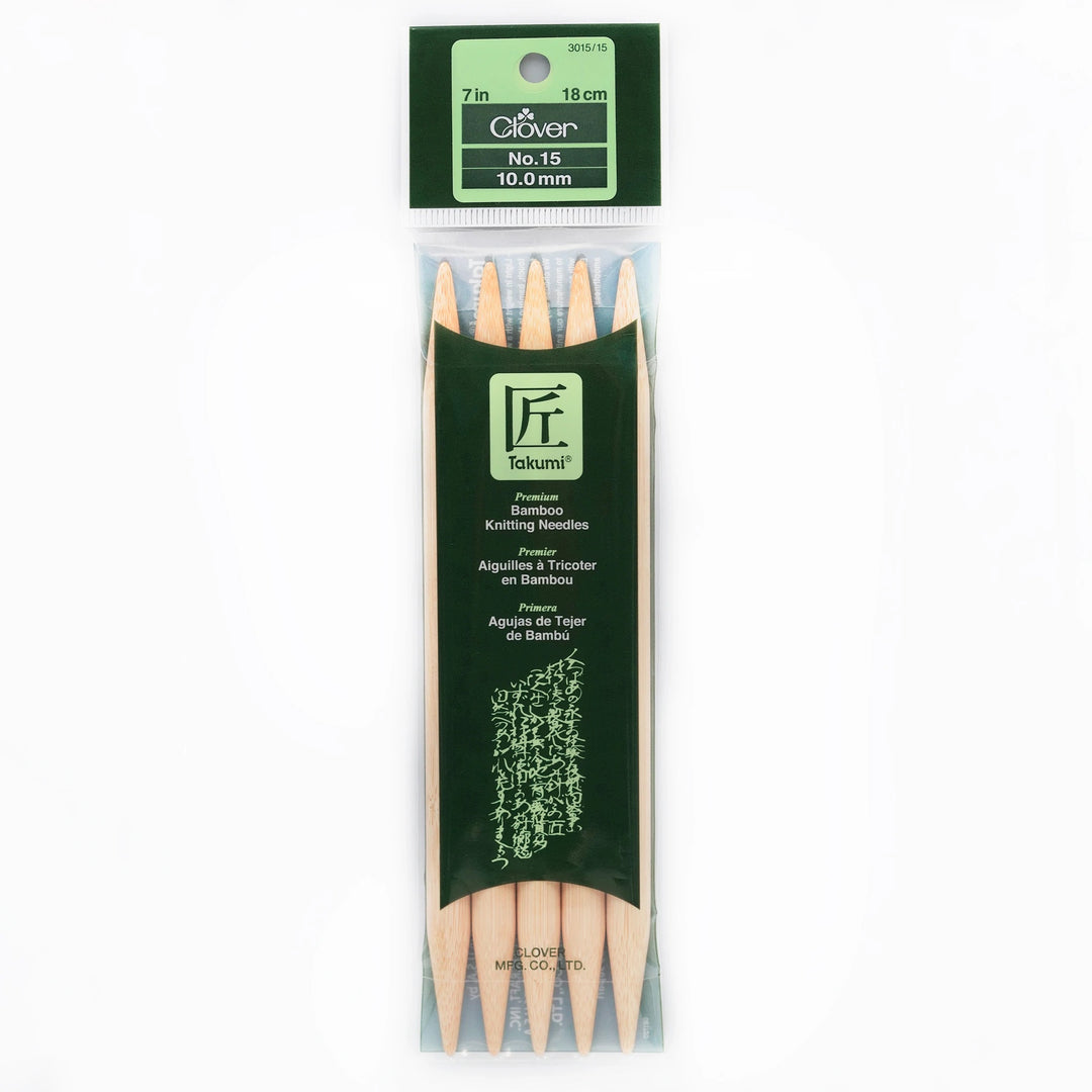 Clover - Takumi Bamboo Double Pointed Knitting Needles 7 inch/18 cm