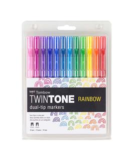 Tombow - Twintone Dual Tip Markers - Rainbow - 12 pieces