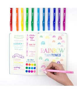 Tombow - Twintone Dual Tip Markers - Rainbow - 12 pieces