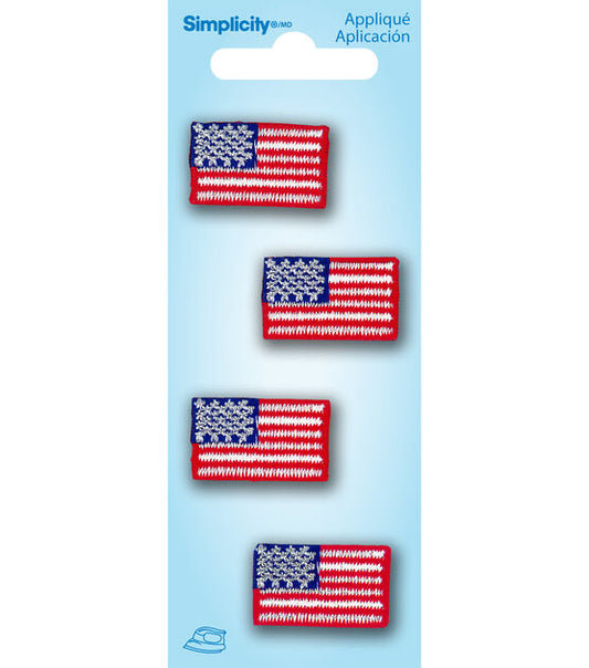 Simplicity - American Flag Applique (4 pc)