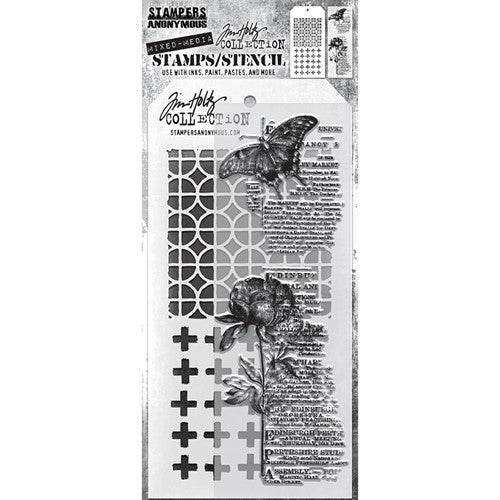 Stampers Anonymous - Tim Holtz - Botanical Stamps with Plus and Focus Stencil (THMM160)