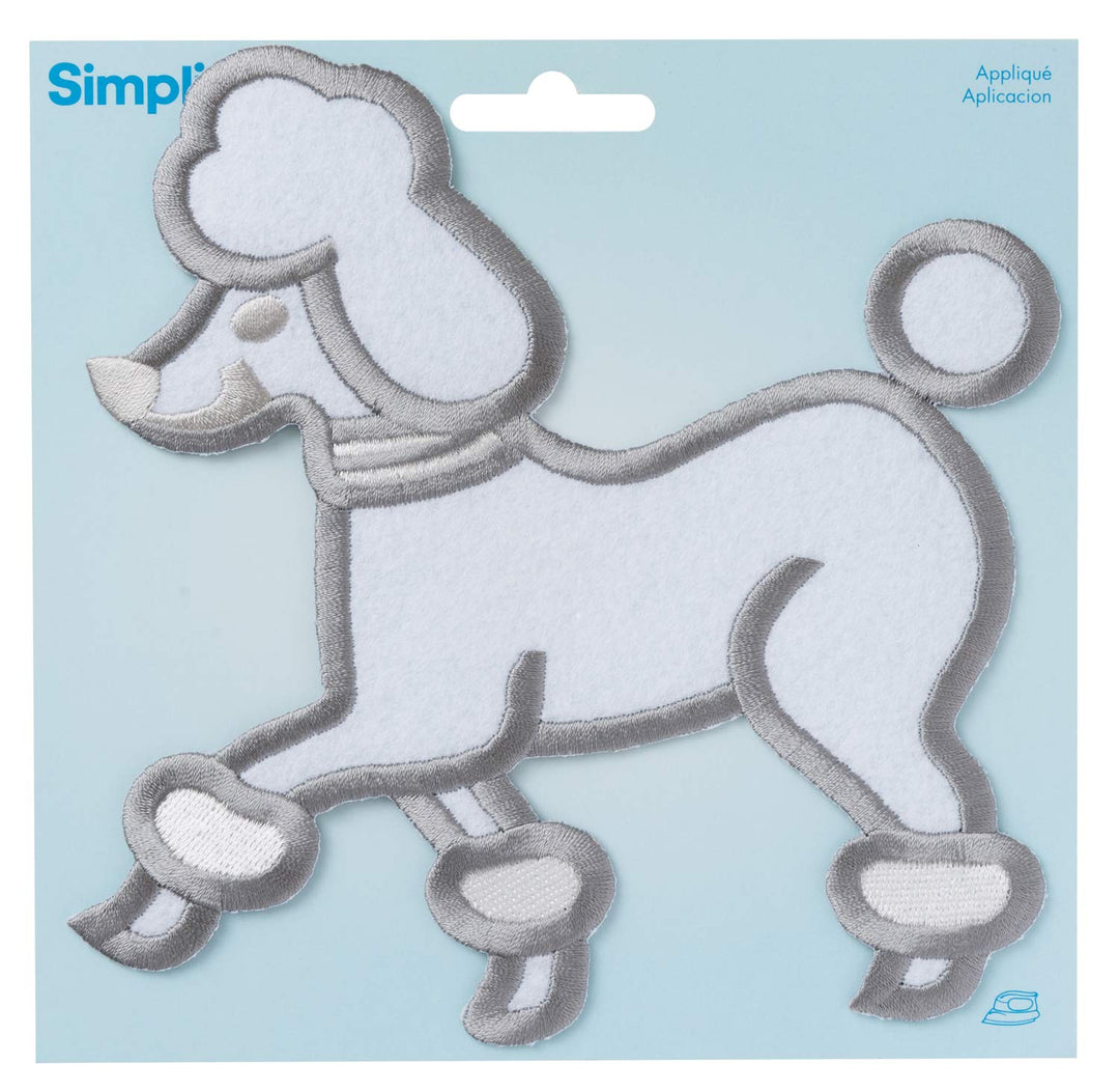 Simplicity - Large White Poodle Dog Applique