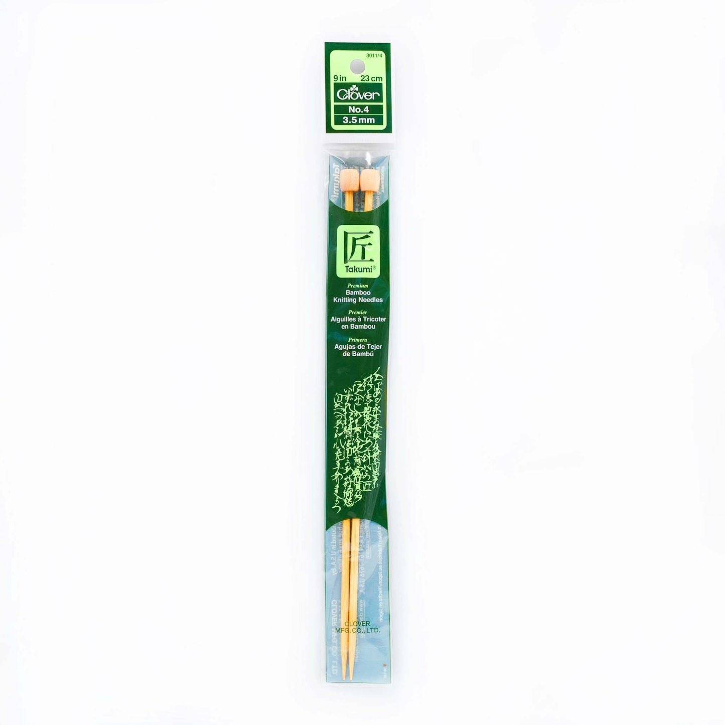 Clover - Bamboo Knitting Needles Single Pointed 9 inch/23 cm (3011)