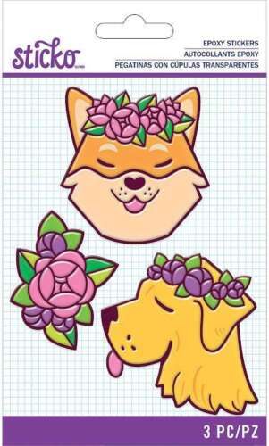 Sticko - Floral Dog Epoxy Stickers