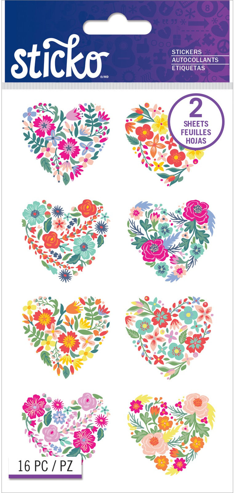 Sticko - Floral Hearts Stickers