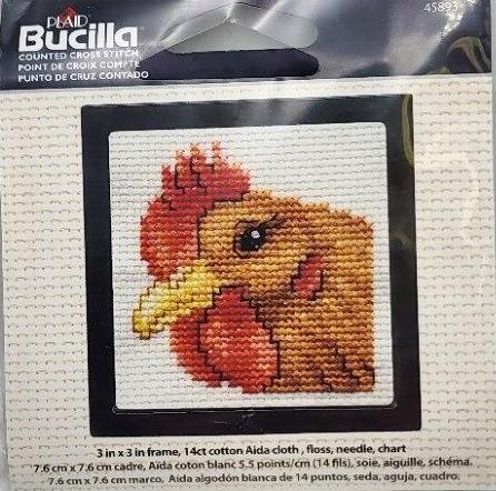 Bucilla - Counted Cross Stitch - 3 in x 3 in - Chicken