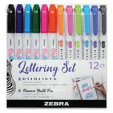 Zebra - Lettering Pen Set - 12 ct