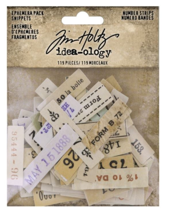 Tim Holtz - idea-ology - Number Strips Ephemera Pack Snippets