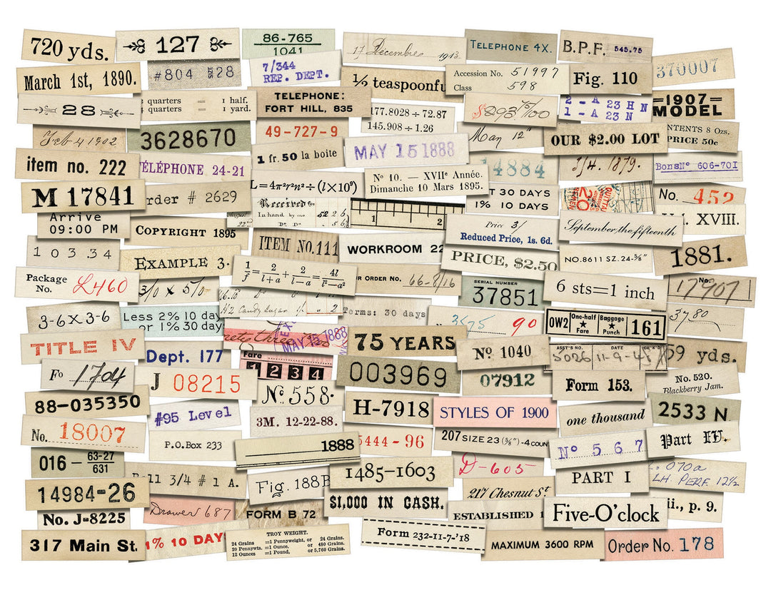 Tim Holtz - idea-ology - Number Strips Ephemera Pack Snippets