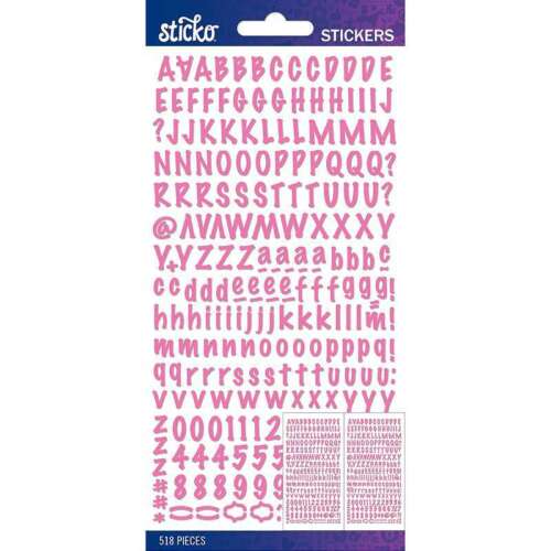 Sticko - Pink Marker Small Alphabet Stickers