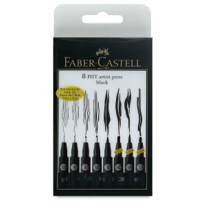 Faber-Castell - Pitt Artist Pens - Black - 8 pk