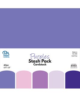 Paper Accents - Stash Pack Cardstock 12x12" Purples 40pc